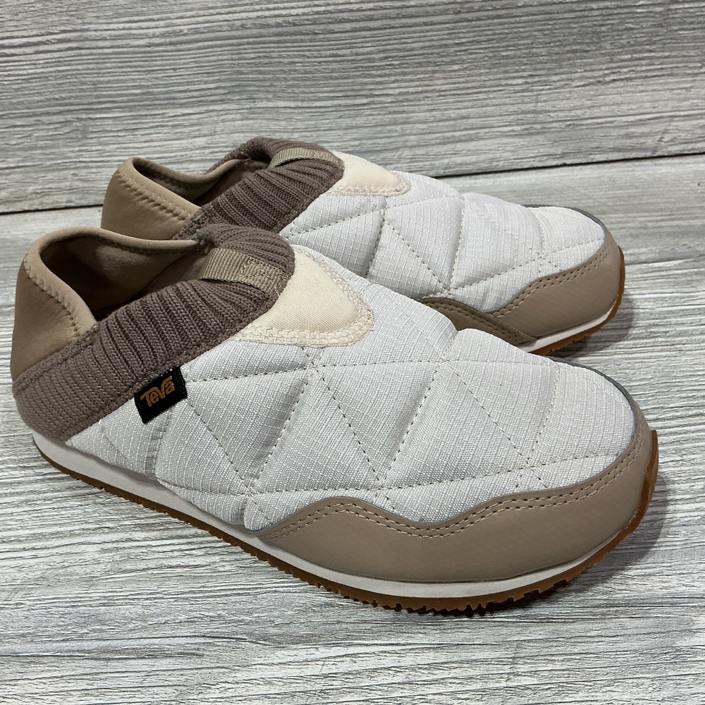Teva ReEmber Moc Shoes Beige Camping Slipper Quilted Moccasins Womens Size 6
